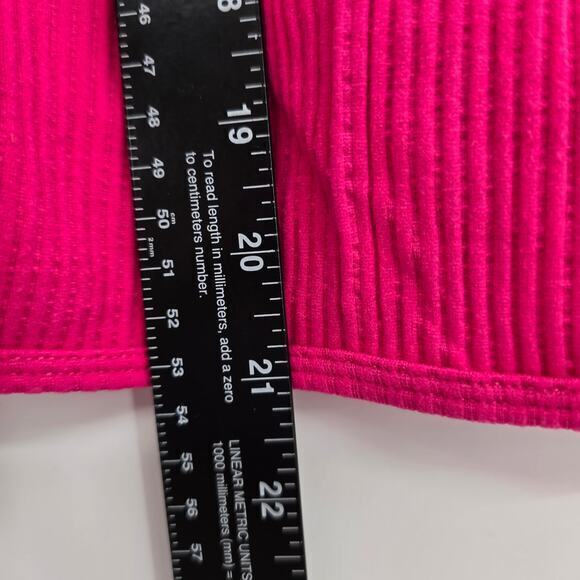 NEW One Step Up Women's Turtleneck High Stretch Ribbed Tank Top Pink Size Medium - Picture 6 of 8